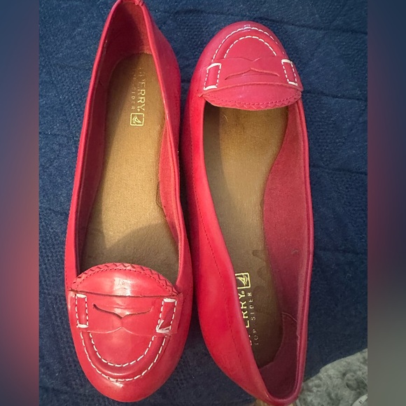 Red Sperry Topsider Penny Loafer Style - Picture 2 of 6